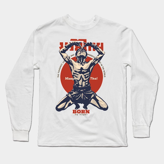 Muay Thai Boran Wai Kru Long Sleeve T-Shirt by KewaleeTee